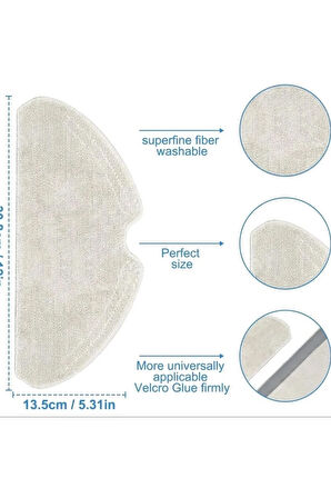 Dreame D10s Pro F9 Pro D9 Max uyumlu 4 adet mop paspas bezi