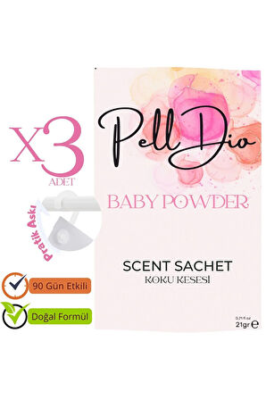 3'lü Bebek Pudrası Dolap Ayakkabılık Ve Çekmece Parfümlü Kese Kokusu Oda Koku Kesesi