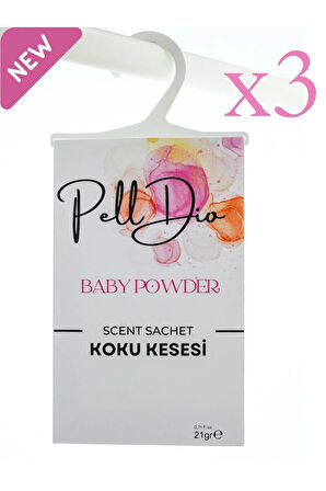 3'lü Bebek Pudrası Dolap Ayakkabılık Ve Çekmece Parfümlü Kese Kokusu Oda Koku Kesesi