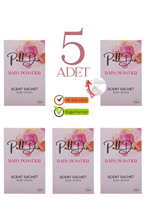 5'li Bebek Pudrası Dolap Ayakkabılık Ve Çekmece Parfümlü Kese Kokusu Oda Koku Kesesi