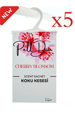 5'li Kiraz Çiçeği Dolap Ayakkabılık Ve Çekmece Parfümlü Kese Kokusu Oda Koku Kesesi