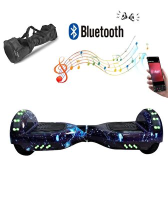 CityMate Elektrikli Kaykay Full Ledli Hoverboard Bluetooth Hoparlörlü 6.5 Inch Çanta Hediyeli Desen12