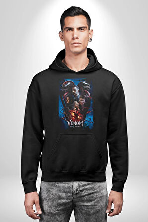 Venom Film Kahramanları Kadın Erkek  Siyah Kapüşonlu Sweatshirt Hoodie