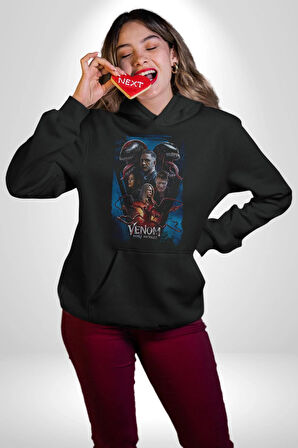 Venom Film Kahramanları Kadın Erkek  Siyah Kapüşonlu Sweatshirt Hoodie