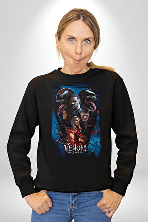 Venom Film Kahramanları Kadın Erkek Siyah Sweatshirt 