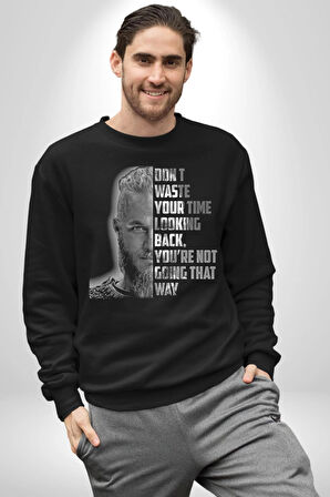 Wiking Dizi Karakteri Kadın Erkek Siyah Sweatshirt 