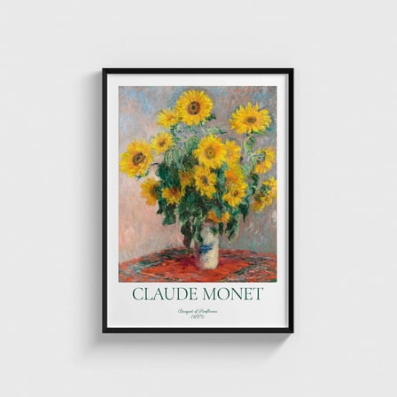 Claude Monet – Bouquet of Sunflowers Tablo Çerçeveli Poster Duvar Dekorasyonu