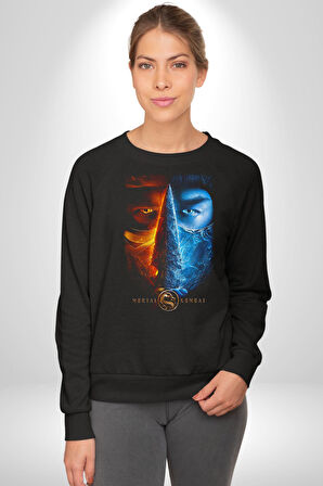 Mortal Kombat Oyun Film Subzero Kadın Erkek Siyah Sweatshirt 