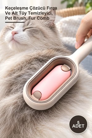 5 Adet Kedi Köpek Tüy Toplama Tarağı – Keçeleşme Çözücü Fırça Ve Alt Tüy Temizleyici, Pet Brush, Fur Comb