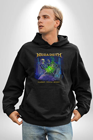 Megadeth Heavy Metal Kadın Erkek  Siyah Kapüşonlu Sweatshirt Hoodie