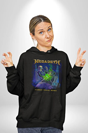Megadeth Heavy Metal Kadın Erkek  Siyah Kapüşonlu Sweatshirt Hoodie