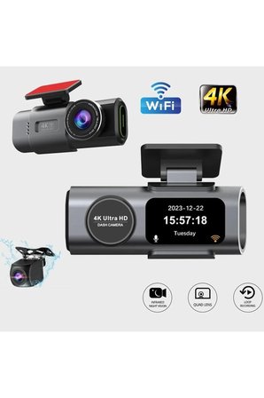 4K Ultra Hd Araç Kamerası Wifi Dahili GPS G Sensörlü Gece Görüşlü Araç içi Kamera Dvr Dash Cam