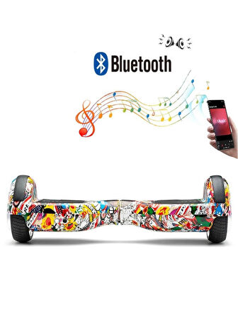 CityMate Elektrikli Kaykay Hoverboard Bluetooth Hoparlörlü 6.5 Inch Grafiti D19