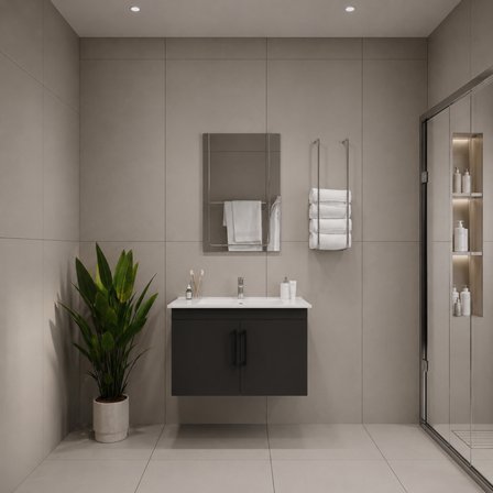 Creavit D20 Banyo Dolabı Seti Çekmeceli 65 Cm Antrasit