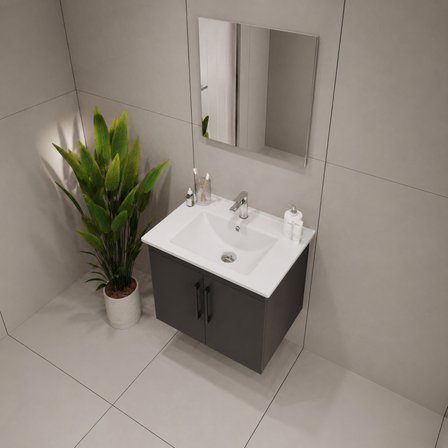 Creavit D20 Banyo Dolabı Seti Çekmeceli 80 Cm Antrasit