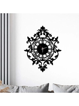 Çiçek Desenli Dekoratif Duvar Saat