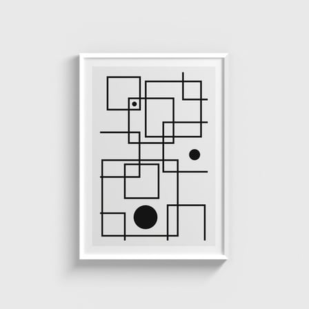 Soyut Geometrik Çizgiler Tablo Çerçeveli Poster Duvar Dekorasyonu