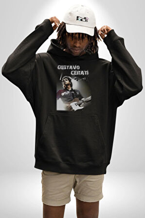 Gustavo Cerati Müzik Kadın Erkek  Siyah Kapüşonlu Sweatshirt Hoodie