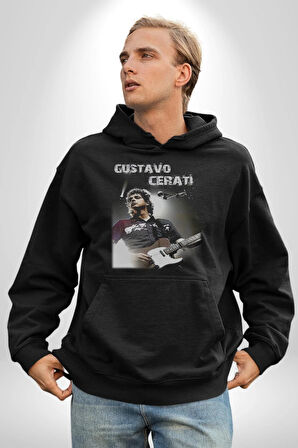Gustavo Cerati Müzik Kadın Erkek  Siyah Kapüşonlu Sweatshirt Hoodie