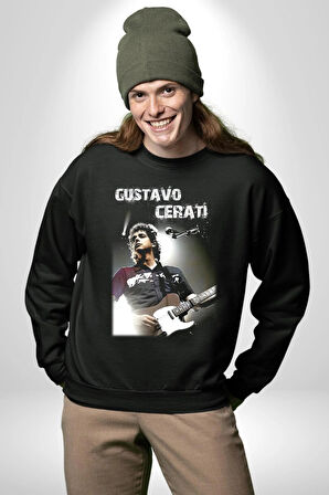 Gustavo Cerati Müzik Kadın Erkek Siyah Sweatshirt 