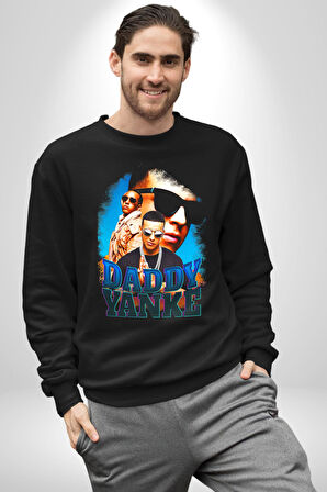 DADDY YANKE Kadın Erkek Siyah Sweatshirt 