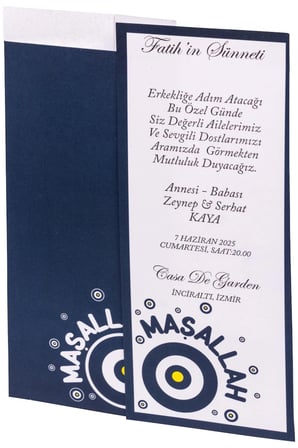 50 Adet Dila Sünnet Davetiyesi 2305 - Özel Zarflı