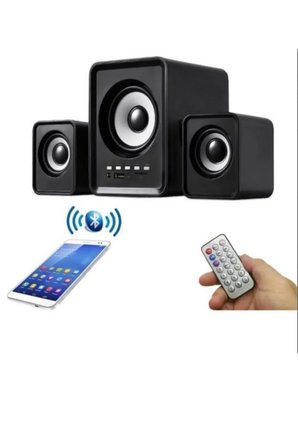 D23 Ses Sistemi FT-202BT 2+1 Ses Sistemi Kumandalı Bluetooth Hoparlör Tv/pc/telefon Uyumlu Usb Speaker Fm Radio Kart Okuyucu 3.5mm Jack Girişli Usb Beslemeli Speaker