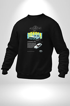 Toyota Corona 1970 Klasik Kadın Erkek Siyah Sweatshirt 
