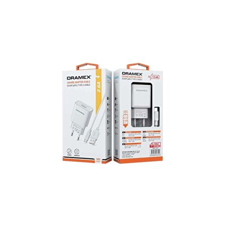 Dramex D26T Usb Giriş Başlık Type-c Kablo Şarj Seti 2.6Amper