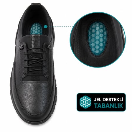 erkek i̇çi dışı hakiki deri jel destekli akıllı bağcıklı rahat günlük ayakkabı – her kombine uyumlu