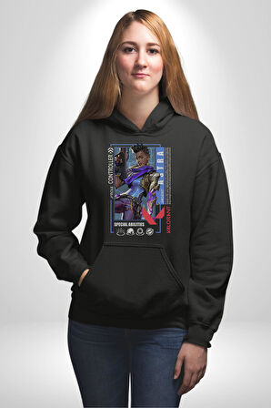 Valorant   ASTRA Ajan Oyun Karakter Özellikleri Kadın Erkek  Siyah Kapüşonlu Sweatshirt Hoodie
