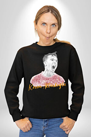 Kerem Aktürkoğlu Futbol Kadın Erkek Siyah Sweatshirt 