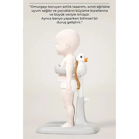 Minik Dostlar Ebeveyn Konforu Sevimli Tasarım Ergonomik Ördekli Bebek Banyo Yıkama Yardımcısı