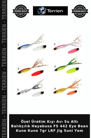 Özel Üretim Kıyı Avı Su Altı Balıkçılık Hayabusa FS 442 Eye Bean Kune Kune 7gr LRF Jig Suni Yem 5