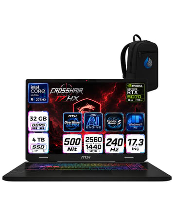 Msı Crosshaır 17 Hx Aı Intel Core Ultra 9-275HX Aı 32 GB 4 TB SSD 8GB/RTX5070 Gddr7 115W 17'' 2.5k (2560 x 1600, Wqxga) 240Hz Windows 11 Pro Taşınabilir Bilgisayar D2XWGKG-017TRRNP12