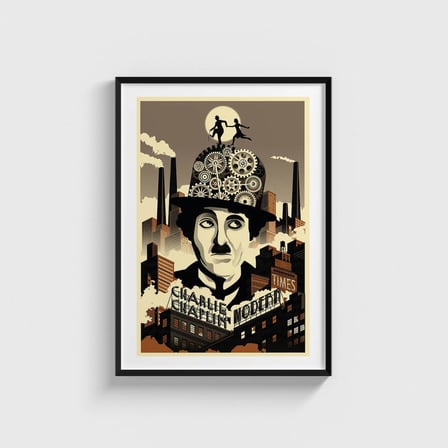Modern Times (1936) Film Posteri Tablo Çerçeveli Poster Duvar Dekorasyonu