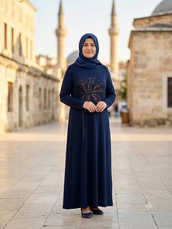 ÖNÜ BASKILI ELBİSE