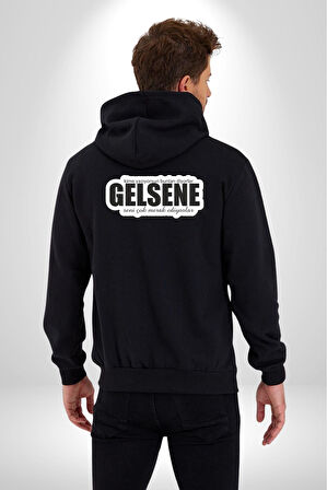Kime Yazıyorsun Bunları Diyorlar Gelsene Seni Çok Merak Ediyorlar Yazılı Kadın Erkek Siyah Kapüşonlu Fermuarlı Baskılı Hırka Sweatshirt