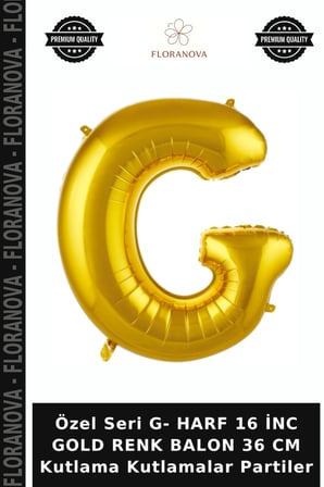 Özel Seri G- HARF 16 İNC GOLD RENK BALON 36 CM Kutlama Kutlamalar Partiler