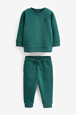 Next Baby % 100 Pamuklu Yeşil Uzun Kollu Jogger Alt Üst Takım