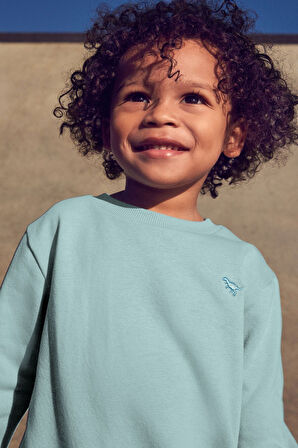 Next Baby % 100 Pamuklu Mineral Mavi Uzun Kollu Jogger Alt Üst Takım