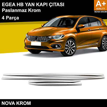 Fiat Egea HB Krom Yan Kapı Çıtası 4 Prç. 2015 Üzeri