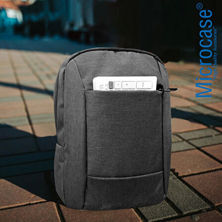 Microcase Unisex Su Geçirmez 3 Gözlü 15.6 inch Laptop Macbook Çantası - ANTRASİT AL5323