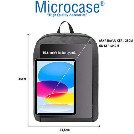 Microcase Unisex Su Geçirmez 3 Gözlü 15.6 inch Laptop Macbook Çantası - ANTRASİT AL5323
