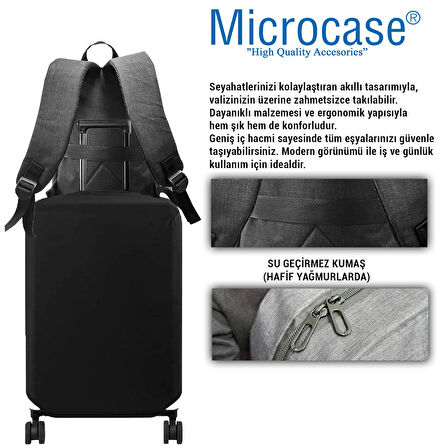 Microcase Unisex Su Geçirmez 3 Gözlü 15.6 inch Laptop Macbook Çantası - ANTRASİT AL5323