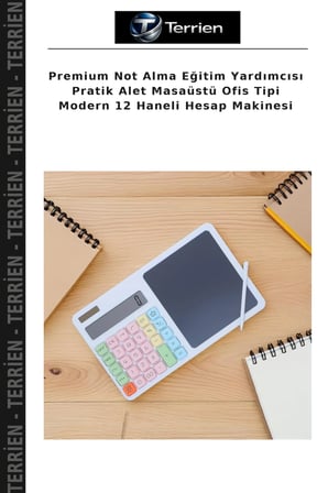 Premium Not Alma Eğitim Yardımcısı Pratik Alet Masaüstü Ofis Tipi Modern 12 Haneli Hesap Makinesi