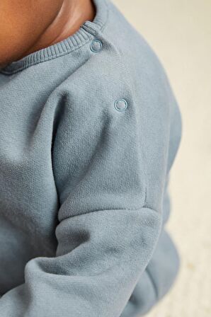 % 100 Pamuklu Teal Blue Sweatshirt Jogger Alt Üst Takım