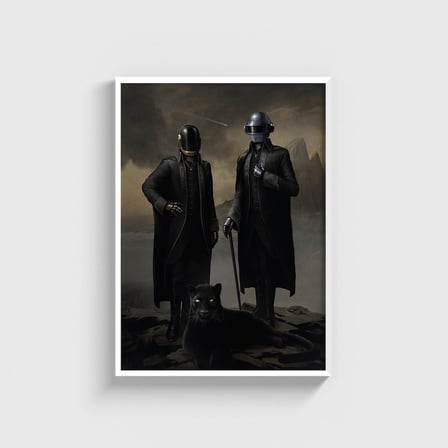Daft Punk x The Weeknd: Starboy İkonik Portre Tablosu Tablo Çerçeveli Poster Duvar Dekorasyonu