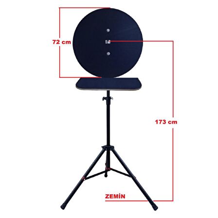 Raf Düzenekli Tripod Ayaklı Dart Arkalık Stand Seti. Lacivert Renk DARTSAN