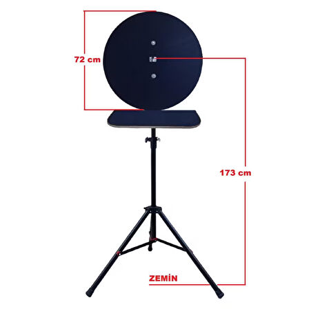 Raf Düzenekli Tripod Ayaklı Dart Arkalık Stand Seti. Lacivert Renk DARTSAN